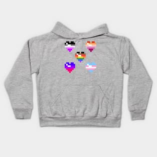 Pixel Heart - LGBT+ Pride (Ensemble) Kids Hoodie